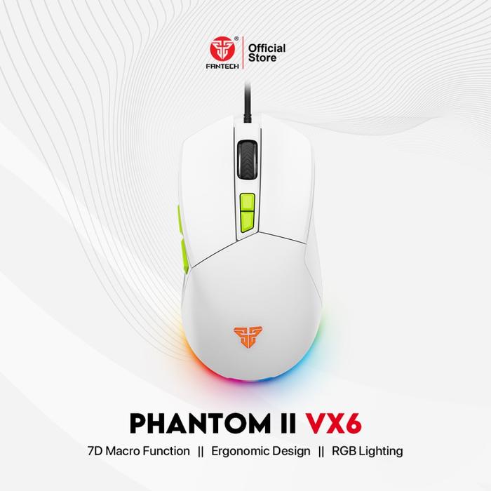 Gambar Fantech PHANTOM II VX6 Mouse Gaming Macro RGB - Putih dari SuperstoreComputindo undefined Tokopedia