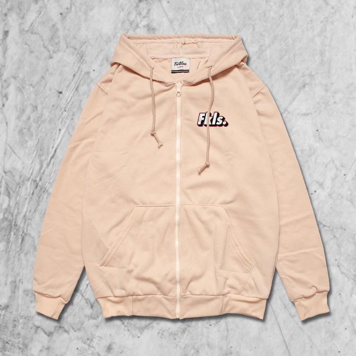 Gambar RisRus INITIAL Outerwear Unisex Zipper Pria Lengan Panjang Premium - BEIGE, L dari RisRus Official undefined Tokopedia