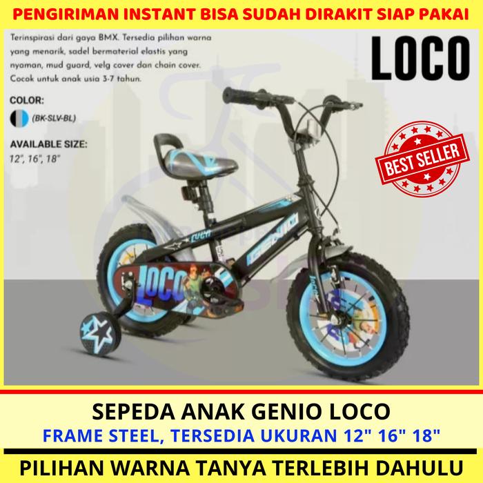 Gambar Sepeda Anak Laki Laki BMX 12 16 18 Genio LOCO By United Bike Murah - Biru, 18" dari Toko Sepeda Jessica undefined Tokopedia