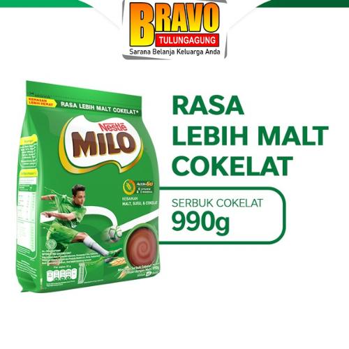 Gambar Bravo Supermarket Tulungagung - MILO ACTIV-GO Susu Coklat Pouch 990gr dari Bravo supermarket Tulungagung undefined Tokopedia