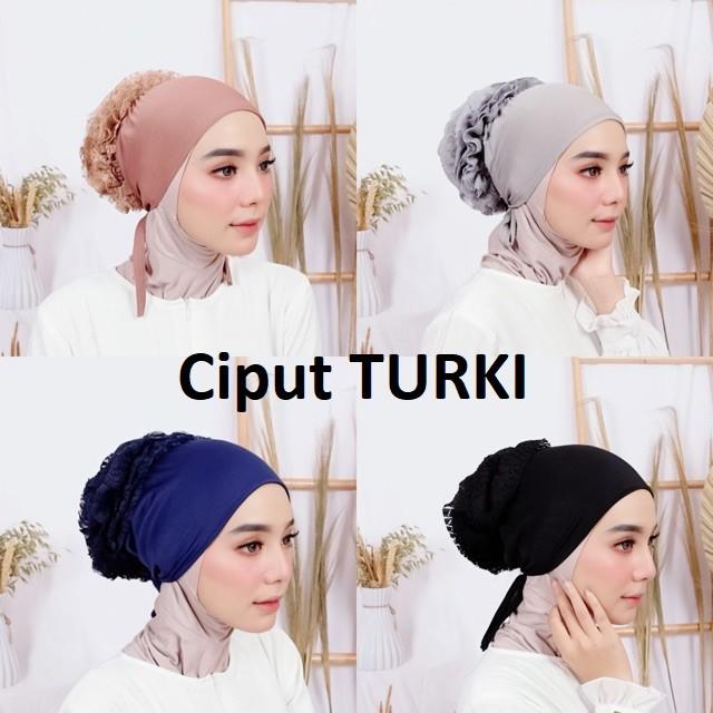 Gambar ciput cepol turki / ciput turki cepol renda - Hitam dari GaleryMuslim_NEW undefined Tokopedia