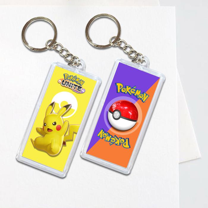 Gambar Gantungan kunci Keychain Landscape Pokemon Unite Hologram - Pikachu dari ThreeA - Sticker undefined Tokopedia