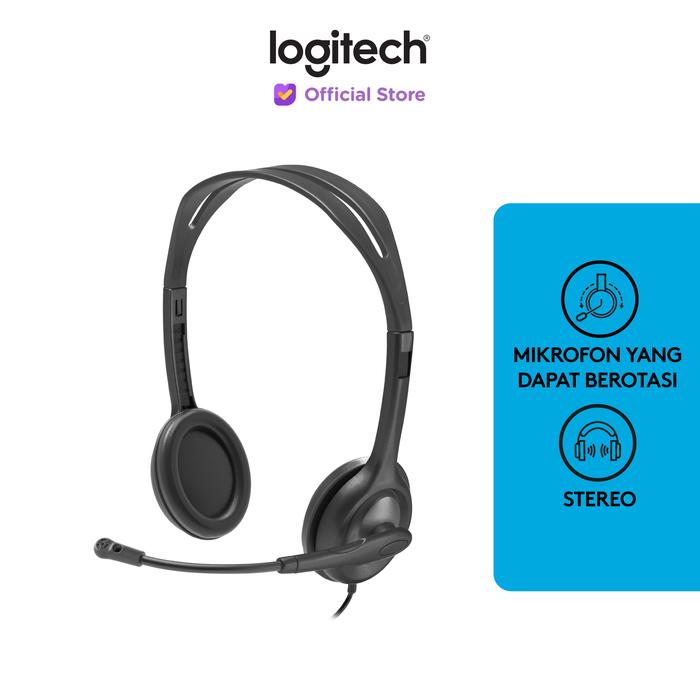 Gambar Logitech H111 Headset Stereo Single Jack 3.5mm dari Logitech Official Store undefined Tokopedia