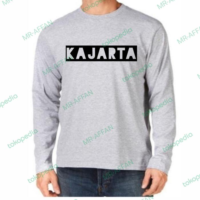 Gambar kaos tshirt lengan panjang pria wanita kata lucu plesetan kota kajarta - Putih, XXL dari MR AFFAN undefined Tokopedia