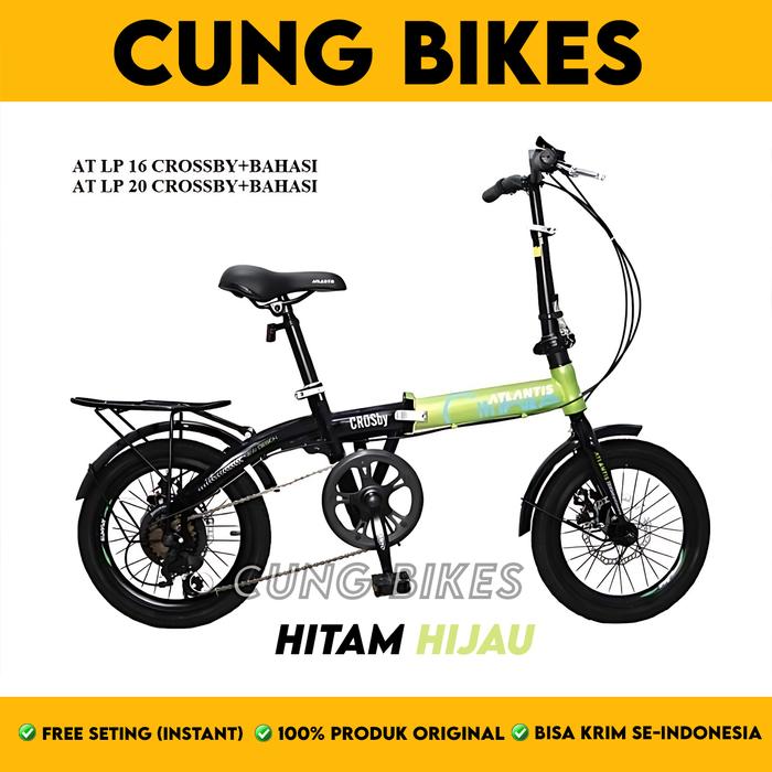Gambar Sepeda Lipat 16 20 Inch ATLANTIS CROSBY Double Cakram 7 speed - Hitam Kuning, 16 dari CUNG BIKES STORE undefined Tokopedia