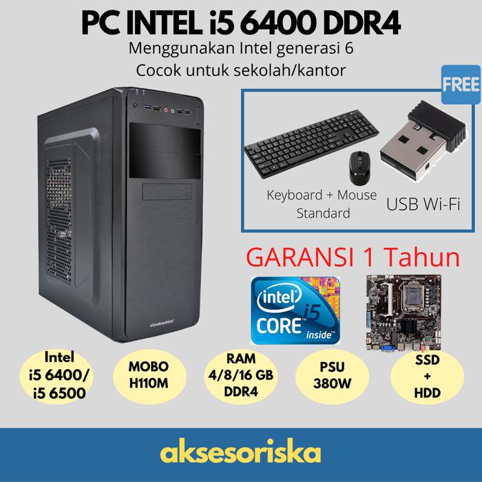 Jual PAKET CPU PC RAKITAN Komputer Intel Core i5 6400 DDR4 Gen