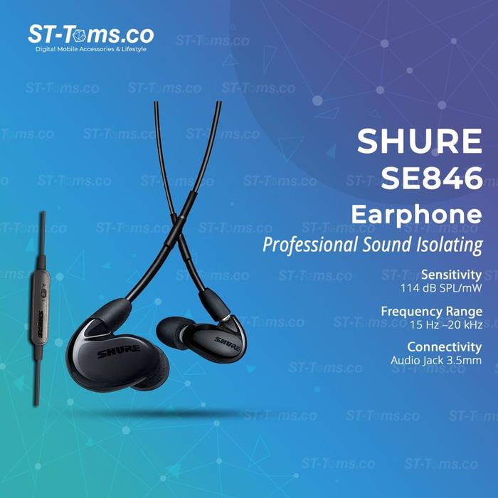 Gambar Shure SE846 Sound Isolation Wired Earphones With Mic - Black dari ST-Toms.co undefined Tokopedia