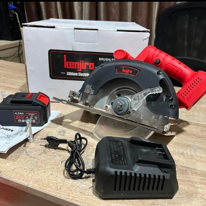Gambar BRUSHLESS Circular Saw Cordless KENJIRO KJCB21-1 gergaji kayu baterai dari Serba Technic undefined Tokopedia