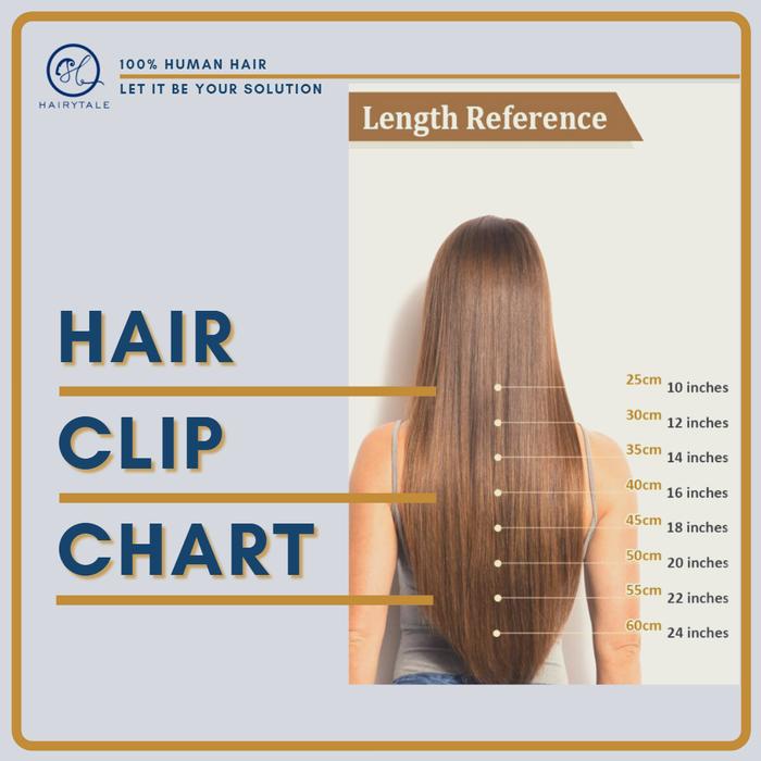 Gambar Hairclip Rambut Asli Premium, Natural 30cm/40cm/50cm, 5 clip, 2 Layer - 60cm, All Black dari Hairytale undefined Tokopedia