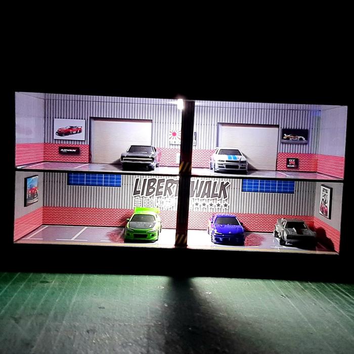 Gambar Diorama basement parkiran diecast skala 64 Garasi liberty walk - 2lantai dari TrafficShop undefined Tokopedia