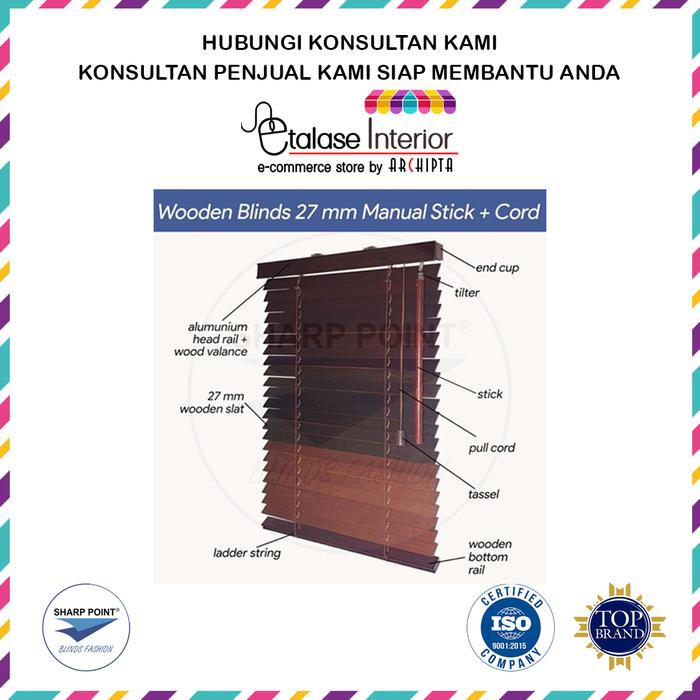 Gambar Sharp Point -  Wooden Blind Gorden Jendela Tirai Kayu Tropical - Stick+Cord 27mm dari ARCHIPTA Etalase Interior undefined Tokopedia