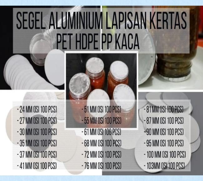 Gambar Segel Aluminium Dengan Lapisan Kertas Botol Universal - 81 dari Toko Segel Aluminium undefined Tokopedia