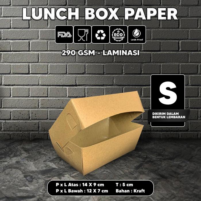 Gambar Kotak Makan Kertas / Paper Lunch Putih /Kemasan Makanan Kraft All Size - Small dari WIradi Packindo undefined Tokopedia