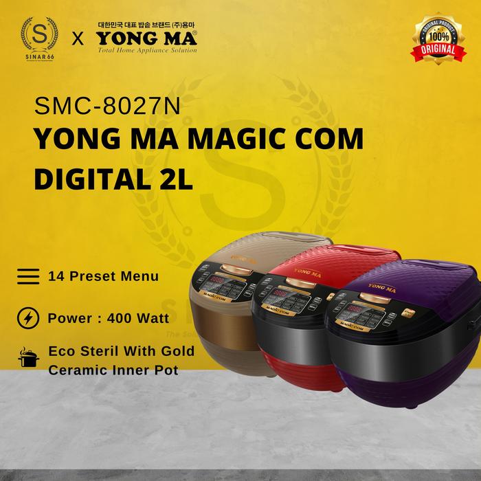 Gambar YONGMA YONG MA DIGITAL RICE COOKER MAGIC COM 2 L STAINLESS SMC 8027 dari sinar66.id undefined Tokopedia