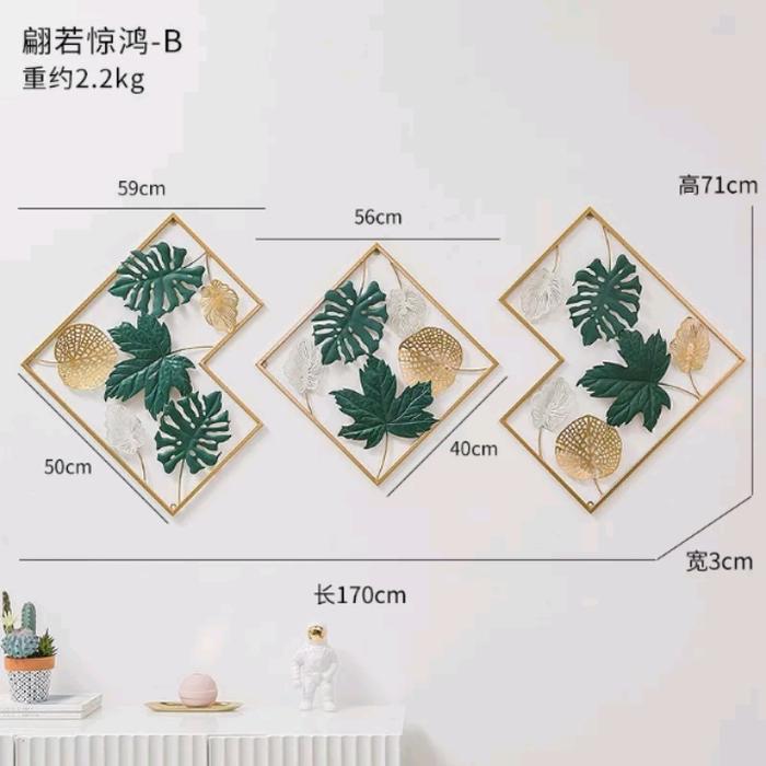 Gambar Dekorasi hiasan dinding Besi gaya eropa 3pcs - daun hijau dari velins sinar undefined Tokopedia