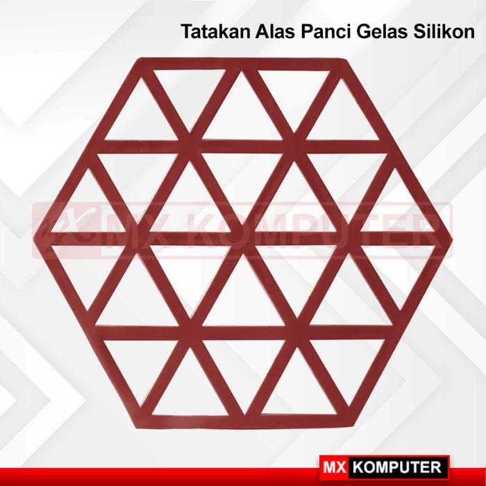 Gambar Tatakan Alas Panci Silikon Anti Panas Anti Slip - Merah Segitiga dari MXKomputer_NEW undefined Tokopedia