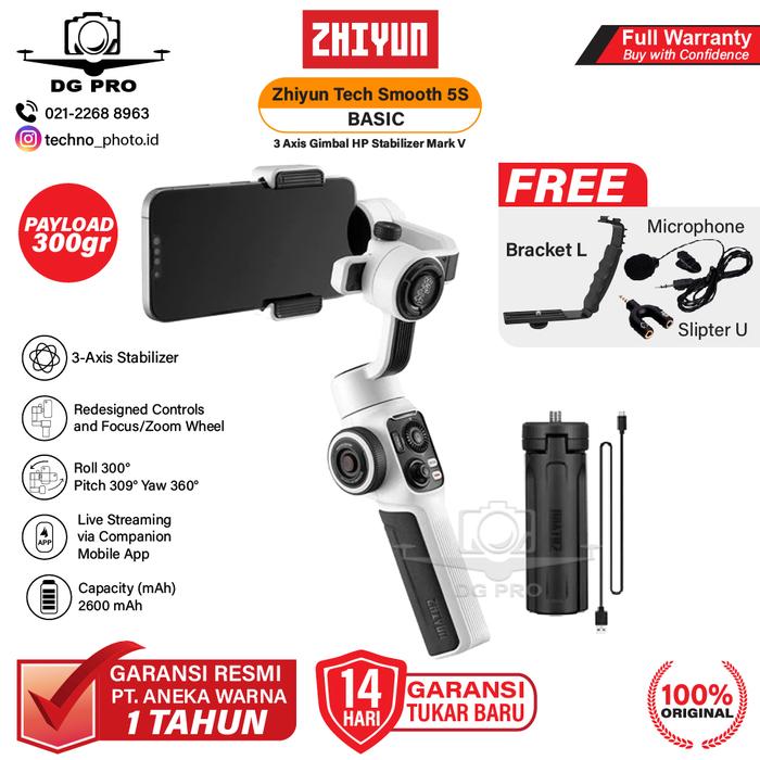 Gambar Zhiyun Smooth 5S Combo Smartphone Stabilizer Smooth 5 S Combo Resmi - BASIC, PAKET STANDARD dari DG PRO KAMERA undefined Tokopedia
