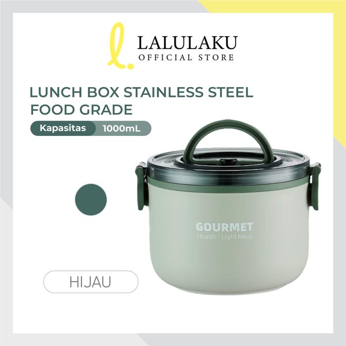 Gambar La Natuna Kotak Makan Rantang Susun Stainles Steel Bekal Lunch Box Set - Hijau dari Lalulaku undefined Tokopedia