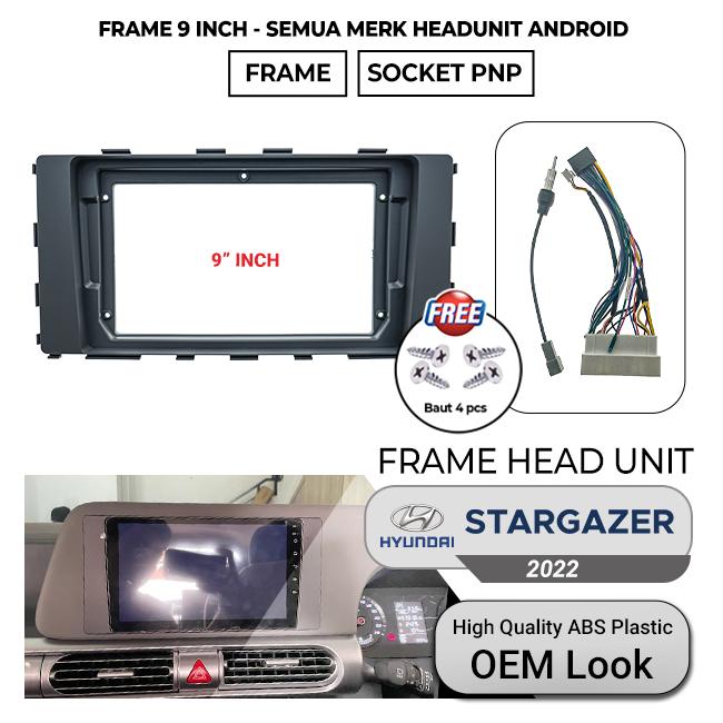Gambar Frame Head Unit Hyundai Stargazer 9/10 inch OEM - 9 INCH, + SOCKET PNP dari OTOPART.id Aksesoris Mobil undefined Tokopedia