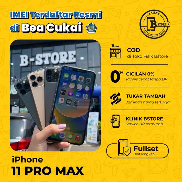 Gambar iPhone 11 PRO MAX 64GB - Apple - Fullset - IMEI TERDAFTAR BEACUKAI - EXLCD+FaceID dari bstore_jakarta undefined Tokopedia