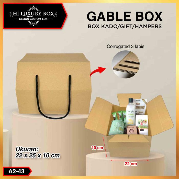 Gambar Dus Box Hampers Kardus Jumbo Gable Tentengan - A2-43 - A2-43 dari Hiluxurybox.id undefined Tokopedia