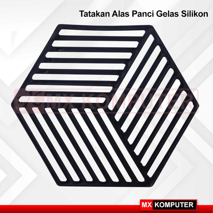 Gambar Tatakan Alas Panci Silikon Anti Panas Anti Slip - Hitam Garis dari MXKomputer_NEW undefined Tokopedia