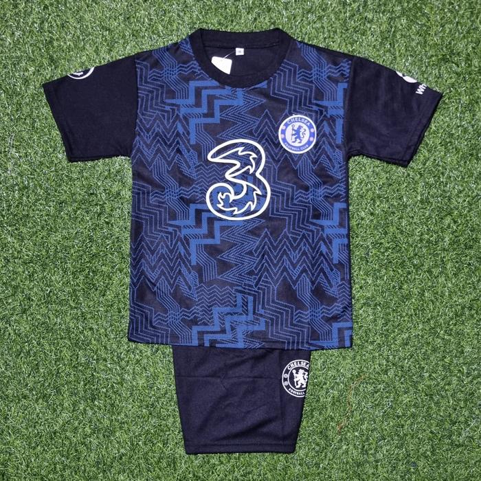 Gambar Jersey baju kaos bola /setelan baju kaos bola /baju futsal/baju bola - hitam motif, 8-9 tahun dari TOKO SERBA 17 undefined Tokopedia