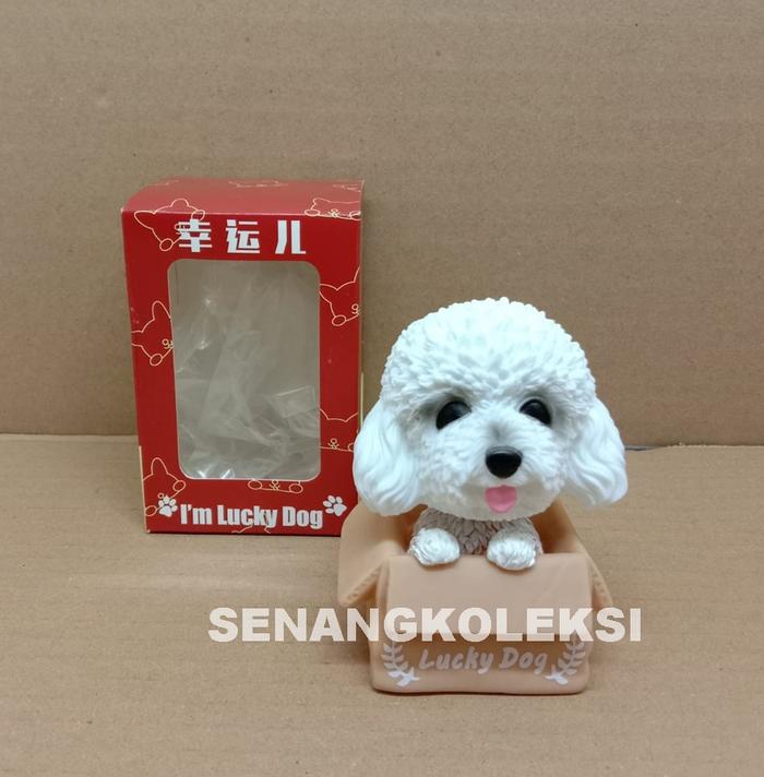 Gambar Pajangan Dashboard Mobil Lucky Dog - Poddle Putih dari Senangkoleksi undefined Tokopedia