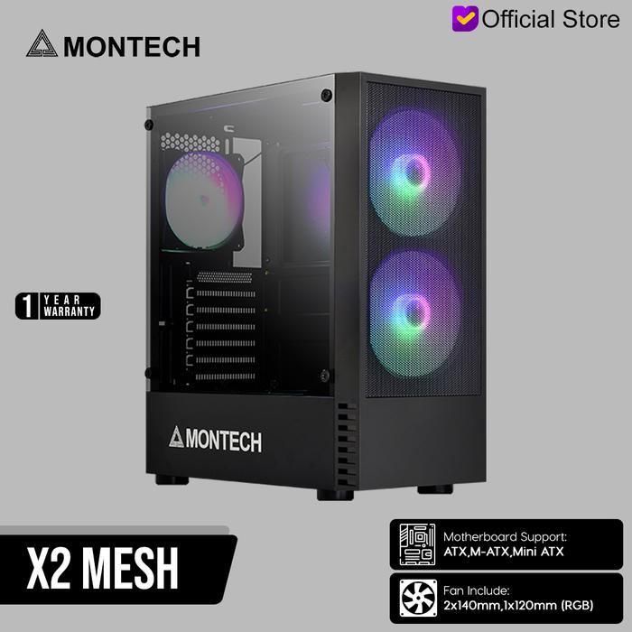 Gambar MONTECH X2 MESH Mid Tower ATX Case - Black dari Gamer's Outpost undefined Tokopedia