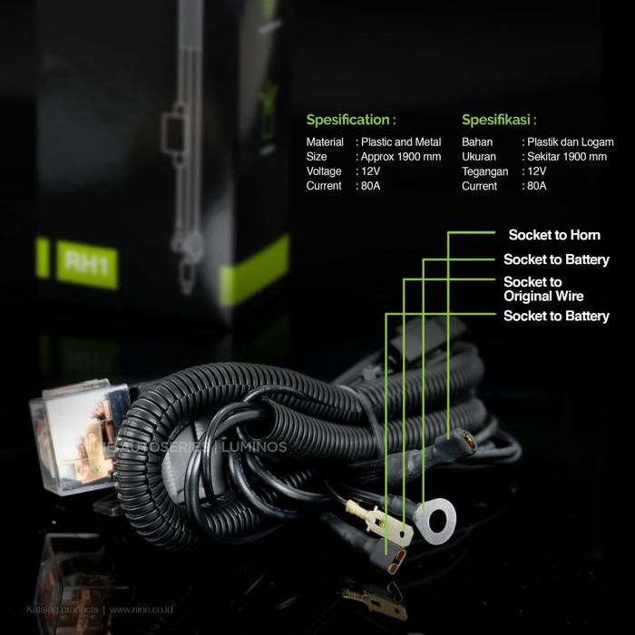 Gambar RELAY KABEL SET KLAKSON KEONG MOBIL MOTOR PNP 9NINE LX-TRIX 80A dari WARUNG LED JAKARTA undefined Tokopedia