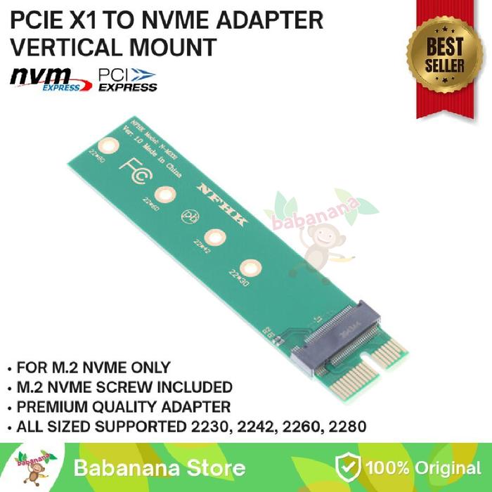 Gambar PCIE 1x to nvme adapter converter ssd pcie-e pci express x1 desktop dari babanana store undefined Tokopedia