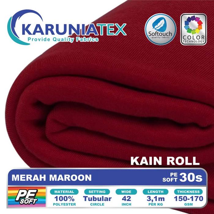 Gambar Kain Kaos PE Soft 30s Kiloan | Merah Maroon | Karunia Textile - Kain Roll dari Karunia Textile undefined Tokopedia