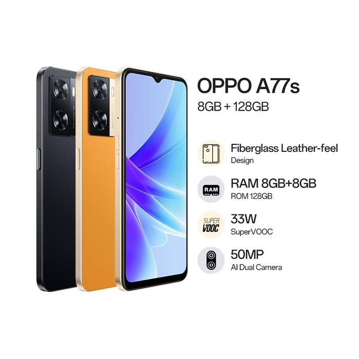 HP OPPO A77S 8/128 GB OPPO A77 S RAM 8GB 128GB GARANSI RESMI Hitam