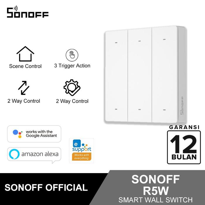 Gambar Sonoff Wall SwitchMan R5 Scene Controller Smart Home IOT - WHITE dari Sonoff Indonesia undefined Tokopedia