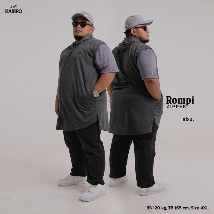 Gambar ROSAL ROMPI ZIPPER HOODIE KABIRO JUMBO 4XL 5XL 6XL - Abu-abu, 4XL dari Rosal_er undefined Tokopedia