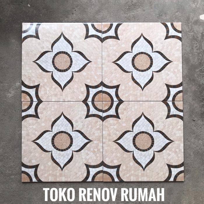 Gambar Keramik 40x40 motif marocco (glossy)/ keramik cream motif bunga dari Renov Rumah undefined Tokopedia