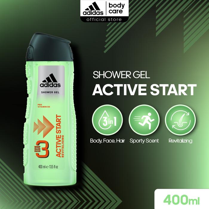 Gambar ADIDAS Active Start 3in1 Body Hair Face Shower Gel 400ml - Sabun Mandi dari ADIDAS Body Care undefined Tokopedia