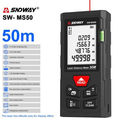 Gambar SNDWAY Rangefinder Meteran Laser Merah 40 - 100 Meter SW-MT/MS Series - MS50 dari SNDWAY INDONESIA undefined Tokopedia