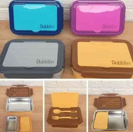 Gambar LUNCH BOX BUFFET DBN 1797 STAINLESS DUBBLIN / TEMPAT KOTAK MAKAN - Merah Muda dari Horecamedan undefined Tokopedia