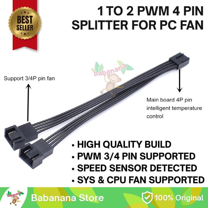 Gambar pwm 1 to 2 splitter kabel cabang fan cpu casing pc extension dual - Non-Sleeved dari babanana store undefined Tokopedia
