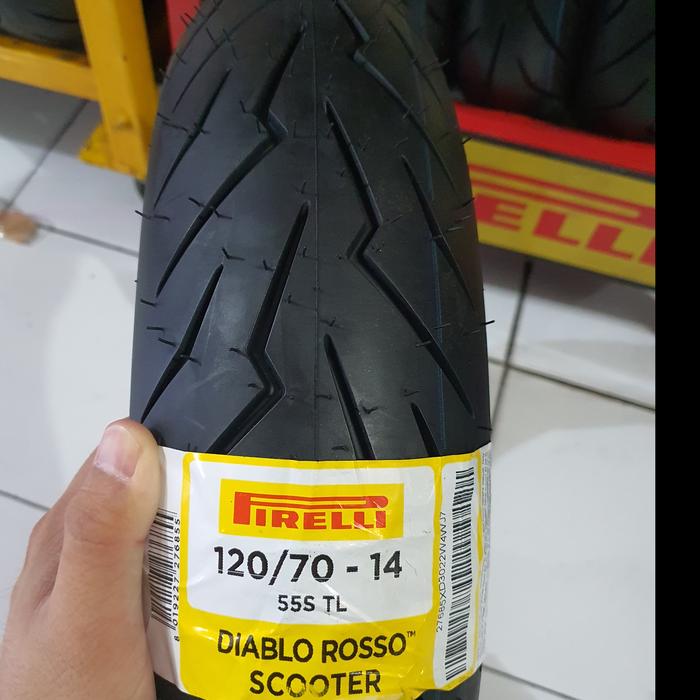 Gambar Ban PCX 150, VARIO 160, AEROX 155, ADV, PCX 160 PIRELLI DIABLO ROSSO - 120/70-14 TL dari King Variasi Jogja undefined Tokopedia
