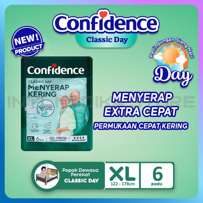 Gambar CONFIDENCE - Diapers CLASSIC DAY M8 L7 XL6 | Popok Perekat Dewasa - XL Isi 6 dari INTI MEDIKA STORE undefined Tokopedia