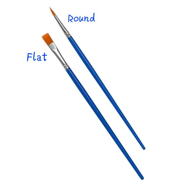 Gambar Kuas Lukis Flat Brush Painting / Kuas Lukis Akrilik Bulu Nilon Cat Air - Model Round dari Go shopping mart88 undefined Tokopedia