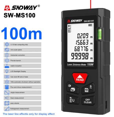 Gambar SNDWAY Rangefinder Meteran Laser Merah 40 - 100 Meter SW-MT/MS Series - MS100 dari SNDWAY INDONESIA undefined Tokopedia