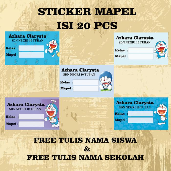 Gambar sticker mapel isi 20 pcs, sticker label buku pelajaran murah - mapel dora mix dari viani93shop undefined Tokopedia