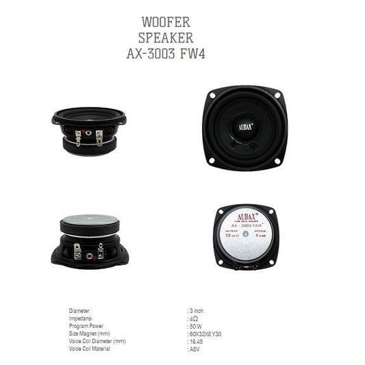 Gambar AUDAX SPEAKER 3 INCH DAYA 50 WATT AX-3003 / AX3003 WOOFER dari Cipta Sonic Jaya undefined Tokopedia