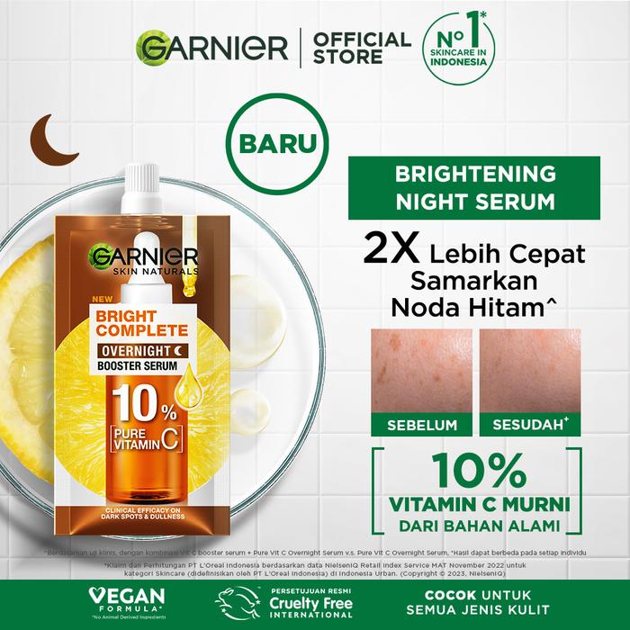 Gambar Garnier Bright Complete Overnight Serum - 7.5 ml dari Garnier Official Store undefined Tokopedia