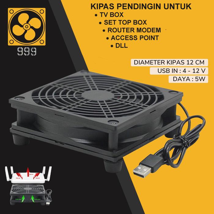 Jual Cooling Fan Wifi Router Tv Box Kipas Pendingin USB Fan Cooler STB ...