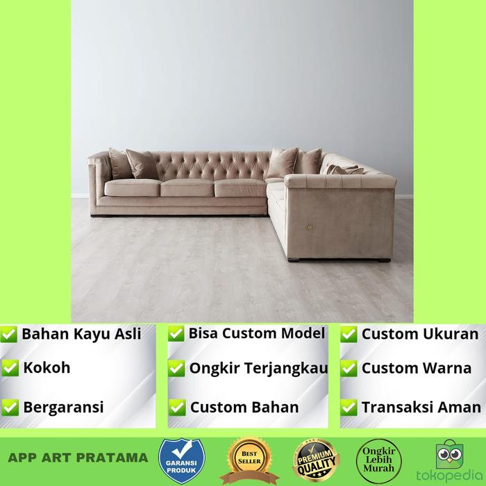 Gambar Sofa Tamu Minimalis Sofa L Minimalis Mebel Jepara Furniture Jepara dari APP ART PRATAMA undefined Tokopedia