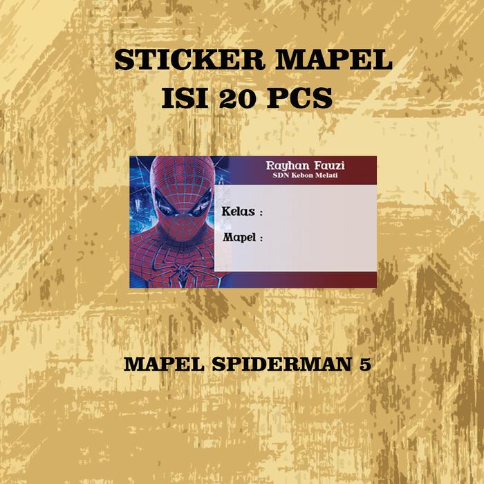 Gambar sticker mapel isi 20 pcs, series spiderman, label buku pelajaran murah - mapel spider 5 dari viani93shop undefined Tokopedia